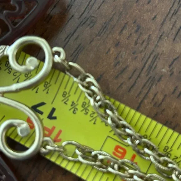 Vintage Anthropologie Butterfly Pendant Necklace Brown Filigree Wings Gold-Tone - Picture 14 of 15